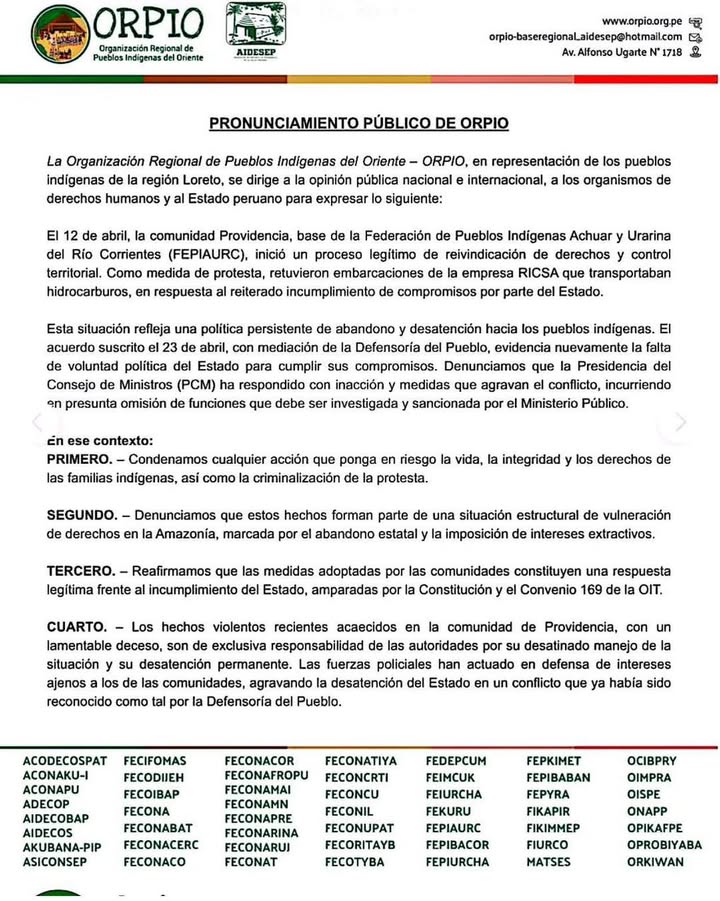 Pronunciamiento indígena