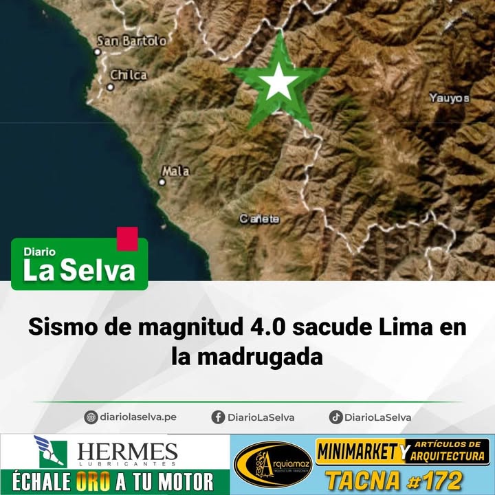 Sismo leve genera alerta en la madrugada