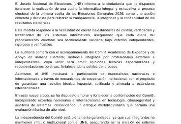Mayor control técnico en proceso electoral
