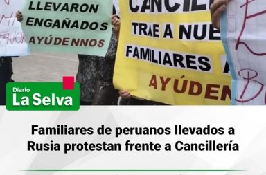 Realizan plantón para exigir apoyo a peruanos trasladados a Rusia