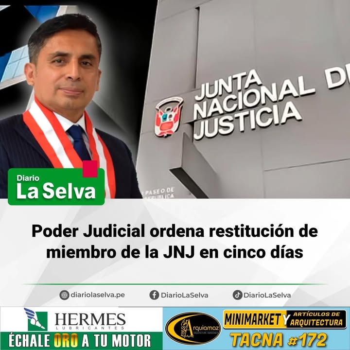 PJ dispone reincorporación en la Junta Nacional de Justicia