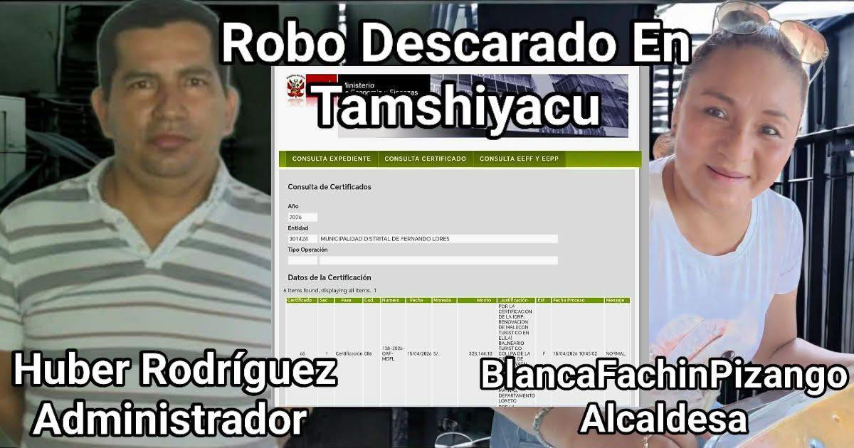 Cuestionan uso de más de S/ 328 mil para obra en Tamshiyacu
