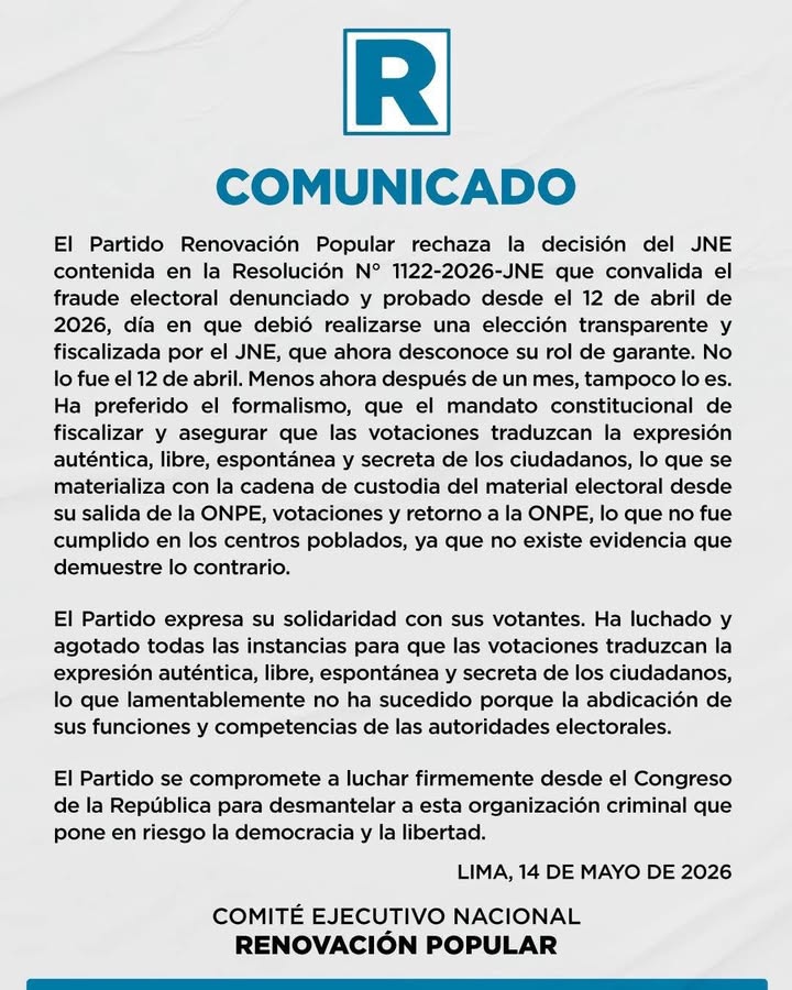 ‼RAFAEL LÓPEZ ALIAGA RECONOCE DERROTA DE MANERA OFICIAL