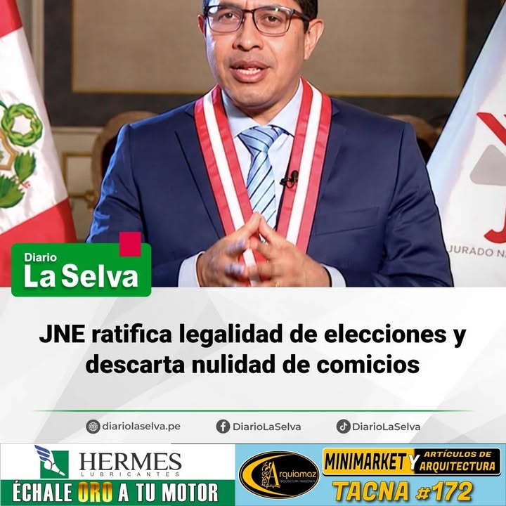 JNE asegura que el proceso se desarrolló conforme a ley