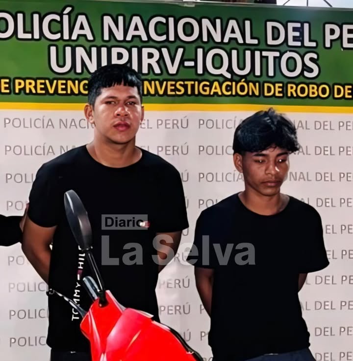 Envían al penal de Iquitos a dos investigados por robo de motocicleta.