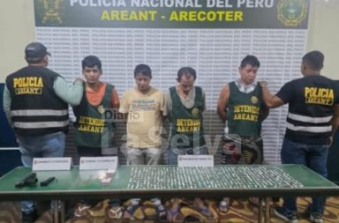Detienen a cuatro presuntos integrantes de red dedicada al tráfico de drogas en Punchana.