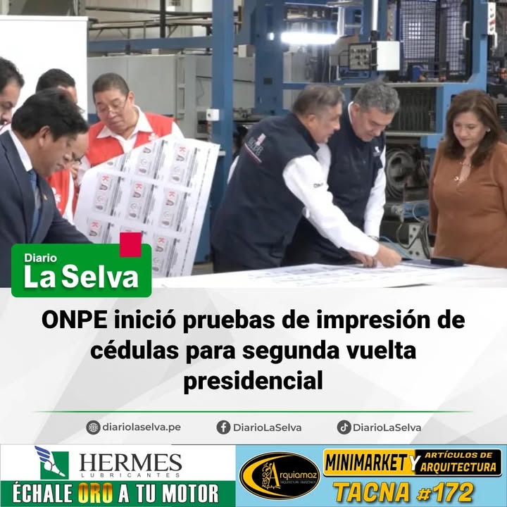 ONPE supervisa proceso técnico de impresión electoral