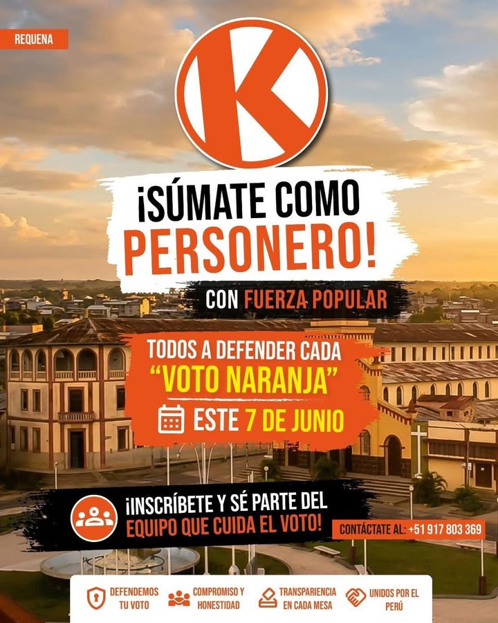 Súmate a Fuerza Popular, defiende la democracia y recuperemos el orden en el Perú