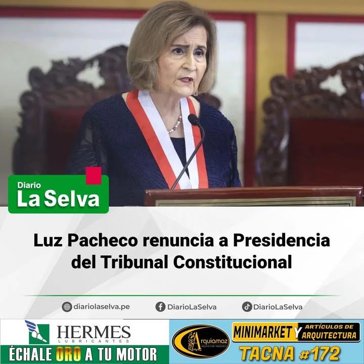 Luz Pacheco deja Presidencia del TC, pero seguirá como magistrada