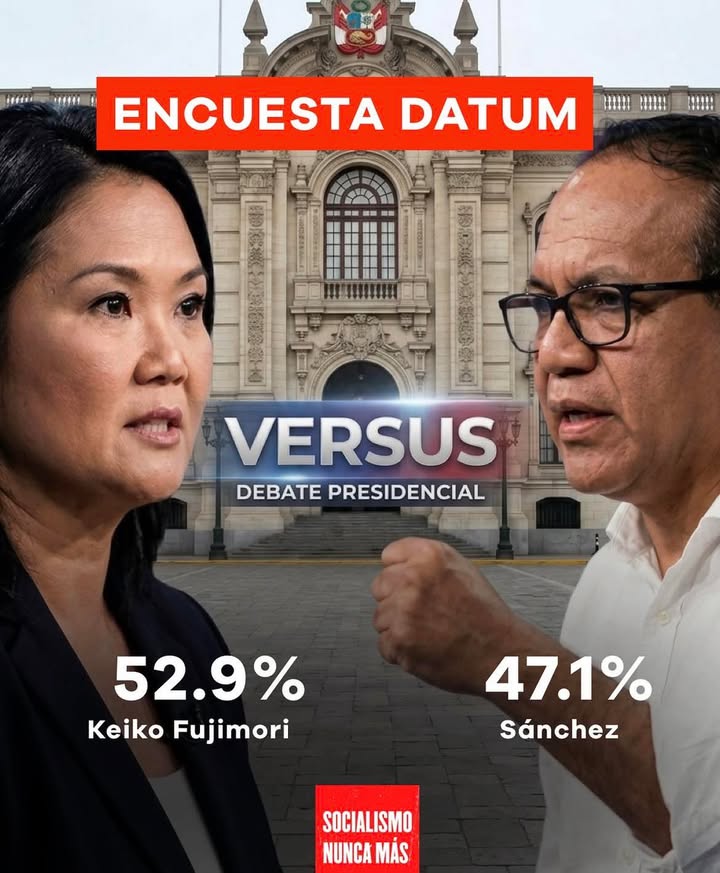 Encuesta Datum: simulacro de segunda vuelta muestra ligera ventaja.
