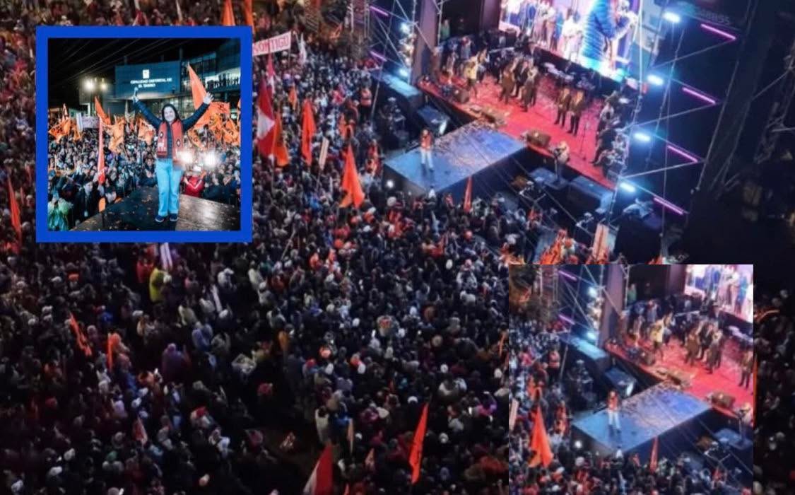 En olor a multitud fue recibida Keiko Fujimori en Huancayo