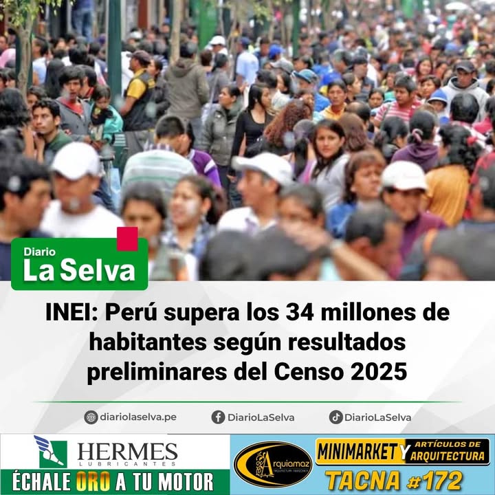 Primeros datos revelan crecimiento de la población peruana