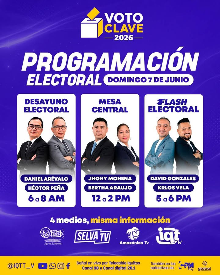 #VotoClave2026 - Programación electoral para este domingo 07 de junio.