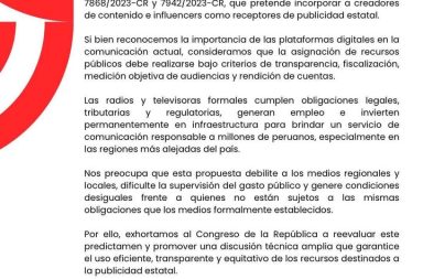 Medios de radio y televisión cuestionan proyecto sobre publicidad estatal