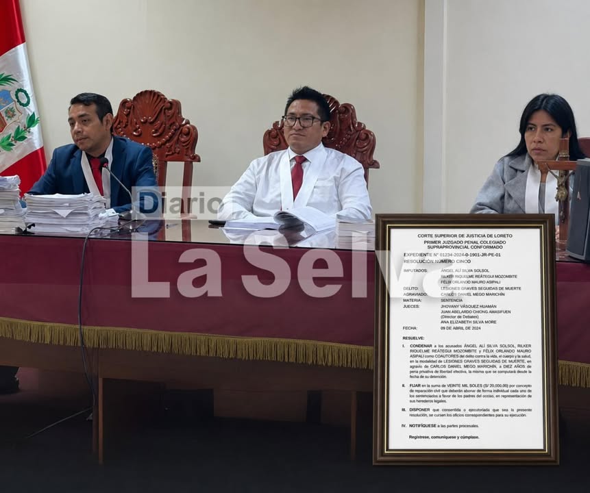 Condenan a diez años a coautores de agresión que causó la muerte de joven en Iquitos.
