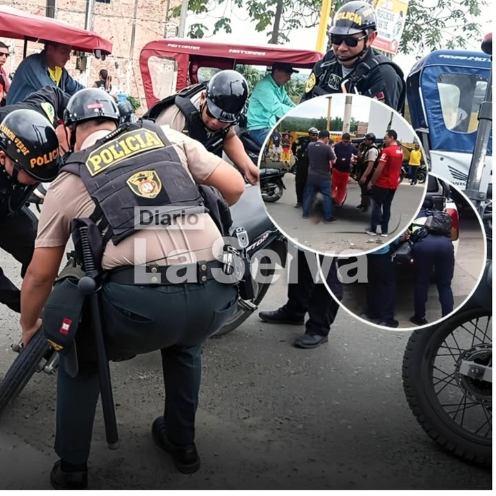 Conductor sin licencia vigente ni SOAT choca contra motocicleta policial en avenida Quiñones.