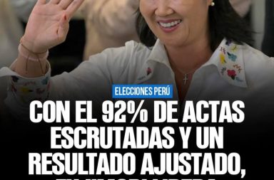 Avance del escrutinio favorece a Keiko Fujimori
