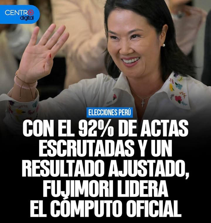 Avance del escrutinio favorece a Keiko Fujimori