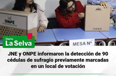 JNE y ONPE informaron la detección de 90 cédulas de sufragio previamente marcadas en un local de votación de Lima durante la jornada de la segunda vuelta presidencial.