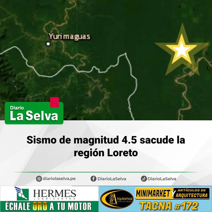 Temblor se registró en Loreto durante la tarde
