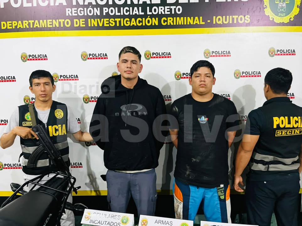 Detienen a dos presuntos integrantes de facción barra brava en Iquitos.