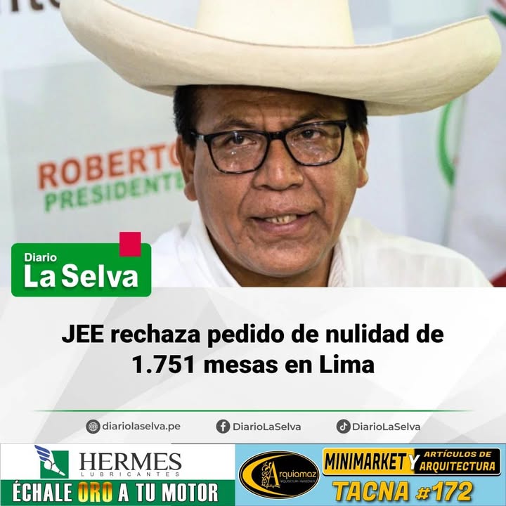 Declaran improcedente solicitud de nulidad electoral en Lima