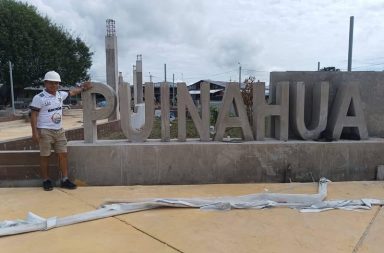 Alcalde supervisa obras de la nueva Plaza de Puinahua