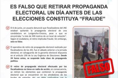 JNE aclara procedimiento sobre propaganda electoral antes de los comicios