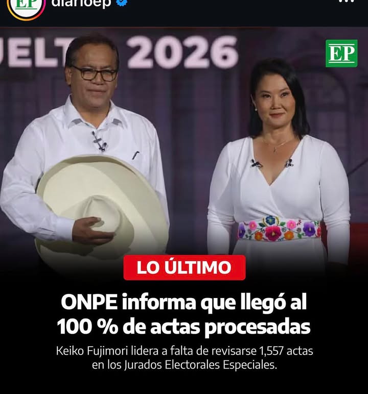 ÚLTIMO MOMENTO Keiko sube y ya supera los 40 mil votos de...