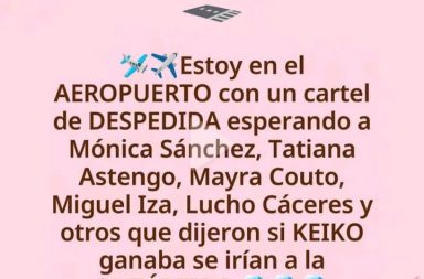 Del FB de Mónica Albareda, una ciudadana que espera el cumplimiento de la palabra empeñada por “conocidos” rostros que juraron que se iban a a ir del país si ganaba Keiko Fujimori.