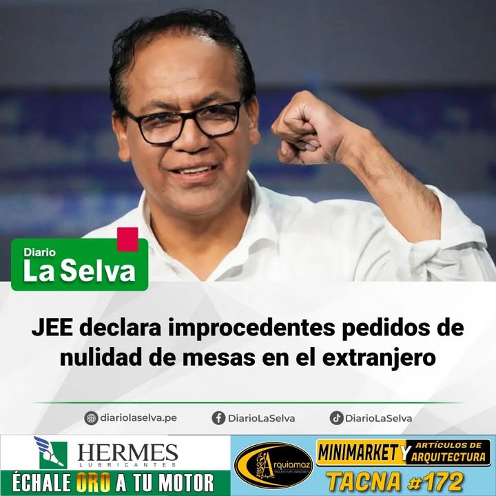 Pedido de nulidad de actas no prospera ante el JEE