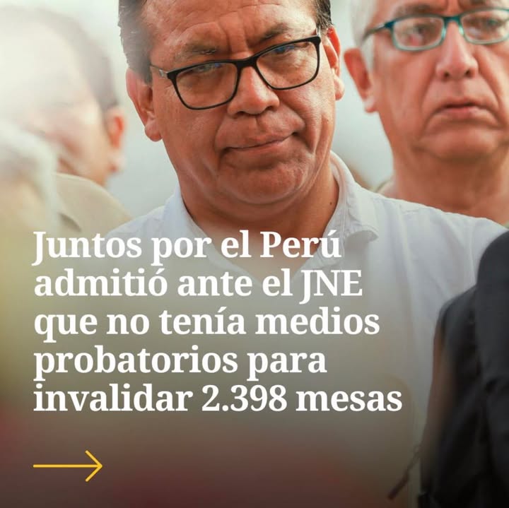Proceso electoral: agrupación política reconoce falta de sustento técnico en sus impugnaciones