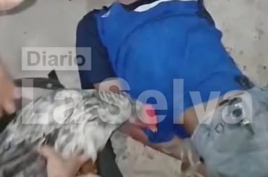 Vecinos retienen a sujeto tras hallarlo con aves y un motor de agua en San Juan Bautista.