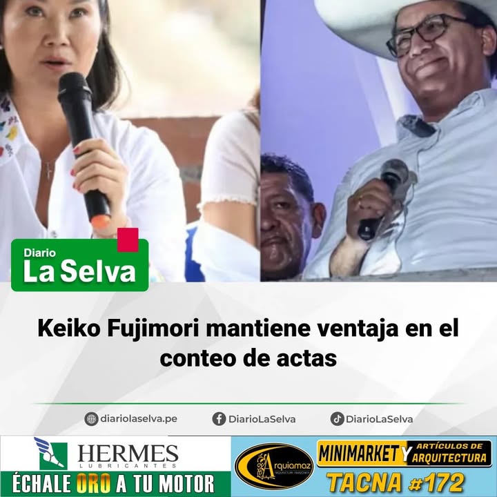 Resultados electorales: Fujimori aventaja a Sánchez