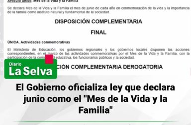 Normativa oficial: se promulga la Ley N° 32671 para conmemorar la vida y la familia cada mes de junio