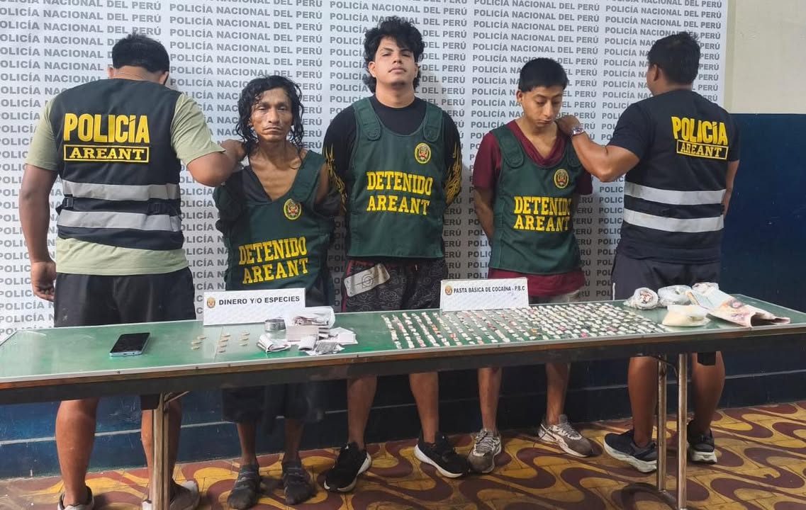 Caen tres presuntos integrantes de Los Fiters con cientos de ketes de PBC en la zona baja de Belén