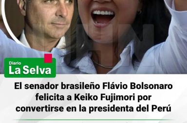 Reconocimiento internacional: Flávio Bolsonaro envía un mensaje de felicitación a la lideresa de Fuerza Popular