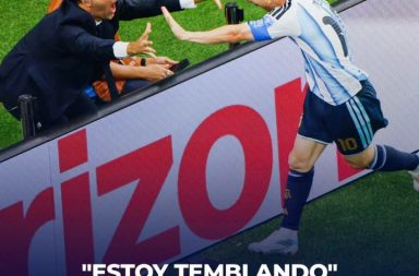 Momento histórico: Messi festeja su segundo tanto directamente con un cronista de TyC Sports