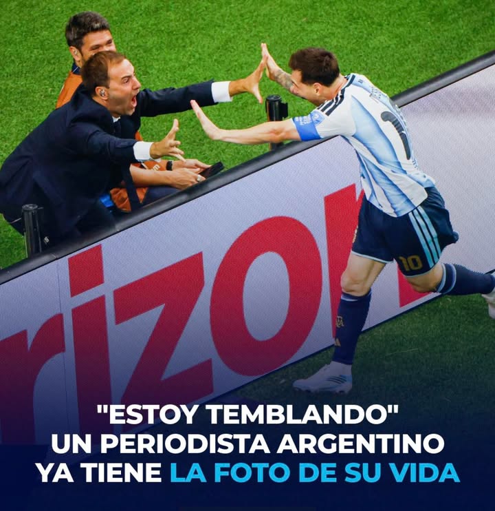 Momento histórico: Messi festeja su segundo tanto directamente con un cronista de TyC Sports