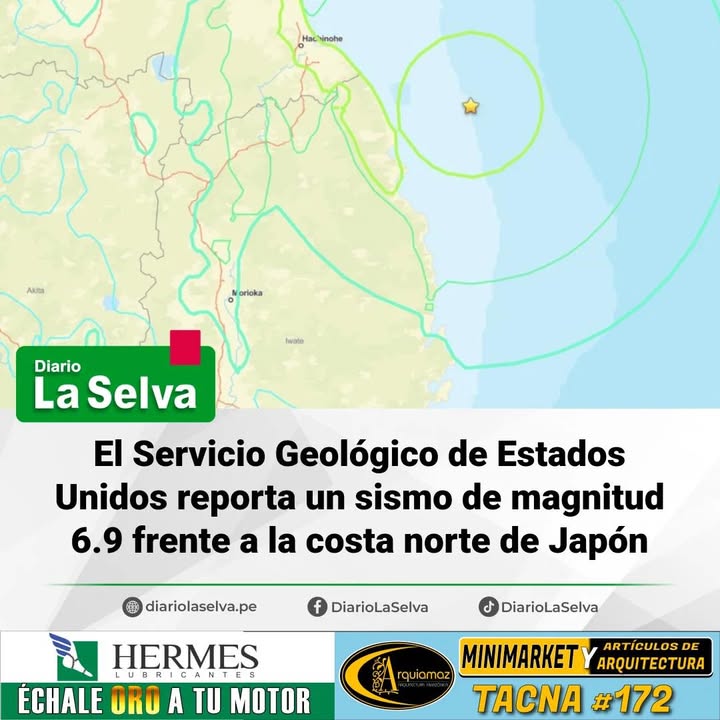 Alerta sísmica: un fuerte temblor de magnitud 6.9 sacude la zona costera al norte de Japón este miércoles
