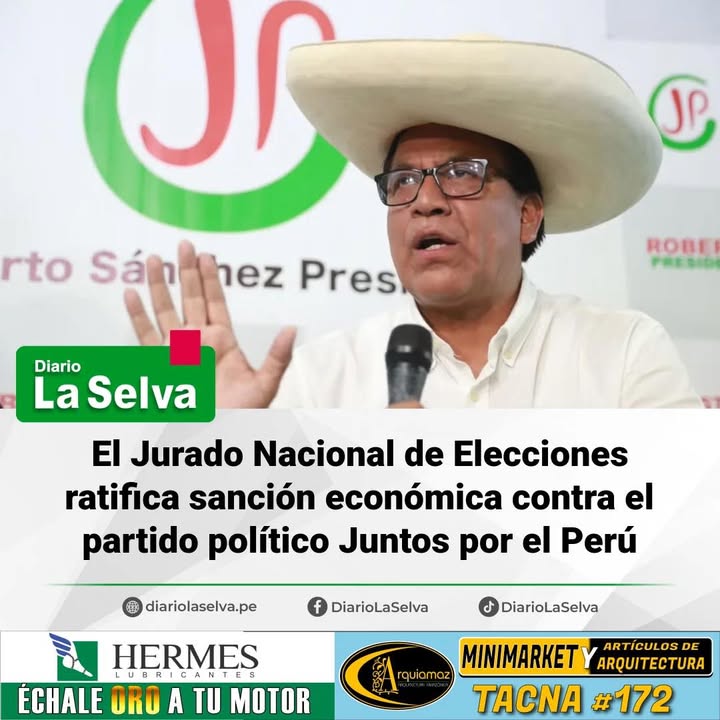 Financiamiento de partidos: JNE confirma multa de S/ 176 550 a Juntos por el Perú por irregularidades en 2021