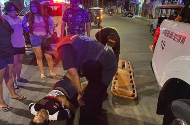 Accidente de tránsito: Tres personas heridas tras el fuerte impacto de dos motocicletas en Iquitos