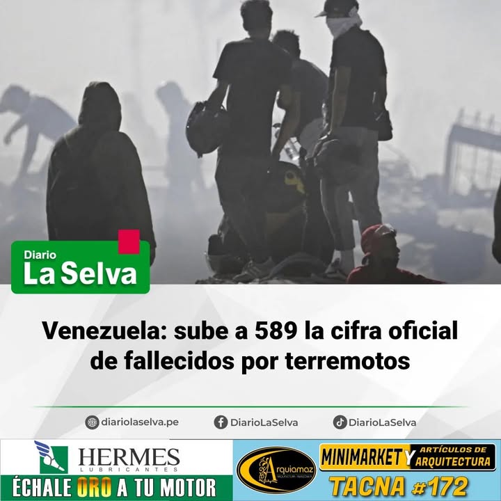Aumentan a 589 los fallecidos tras los terremotos en Venezuela
