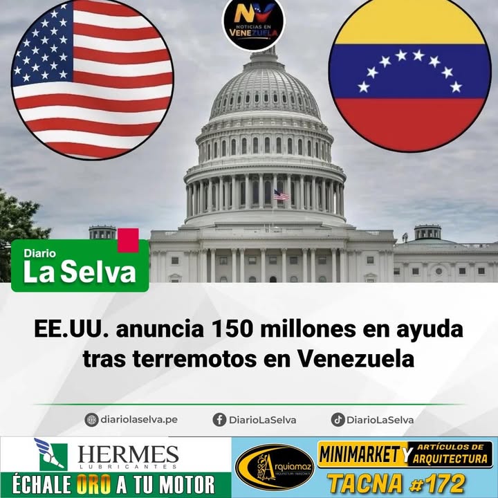 EE.UU. activa apoyo de emergencia tras terremotos en Venezuela