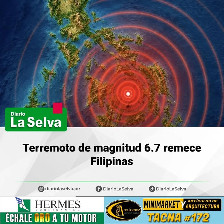 Sismo de 6.7 sacude Filipinas