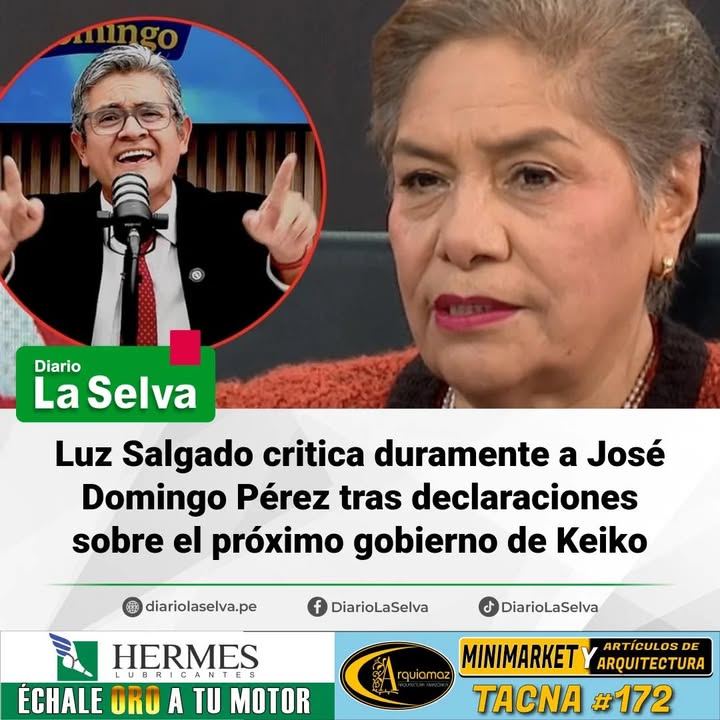 Luz Salgado responde a José Domingo Pérez tras sus declaraciones sobre el escenario político