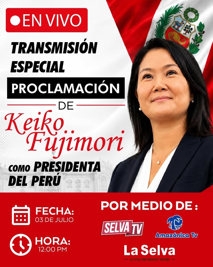 ¡ACOMPÁÑANOS EN ESTA TRANSMISIÓN HISTÓRICA EN VIVO! PERÚ YA TIENE PRESIDENTA ELECTA