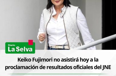 Keiko Fujimori no asistirá a la ceremonia de proclamación oficial del JNE